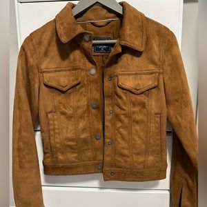 Abercrombie brown suede cropped jacket